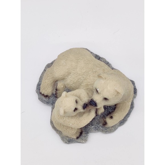 2 Polar Bears Figurine Sculpture Mama & Baby Kiss 2" Cute Nick-Nack Albert Price - Picture 6 of 10